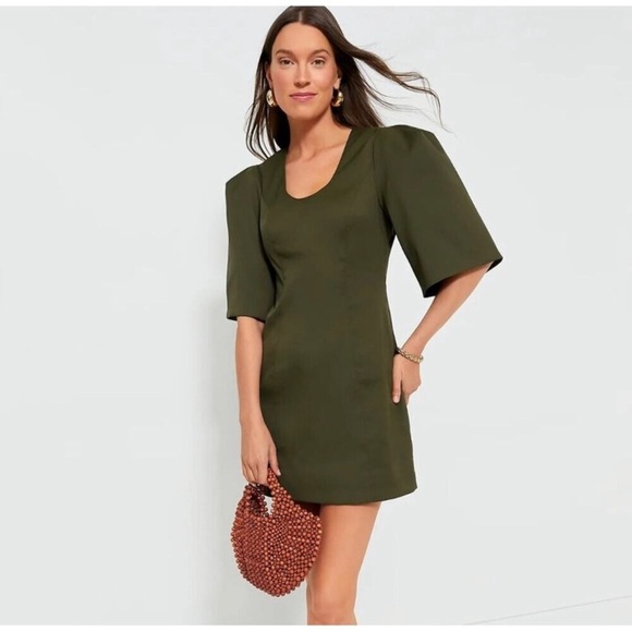 Tuckernuck Dresses & Skirts - Tuckernuck Olive Twill Ariella Mini Dress XXXL | Puff Sleeve Utility Style NWT